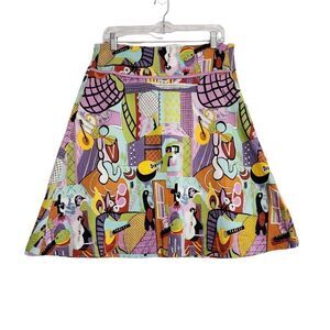 Vintage Kaktus abstract a-line skirt